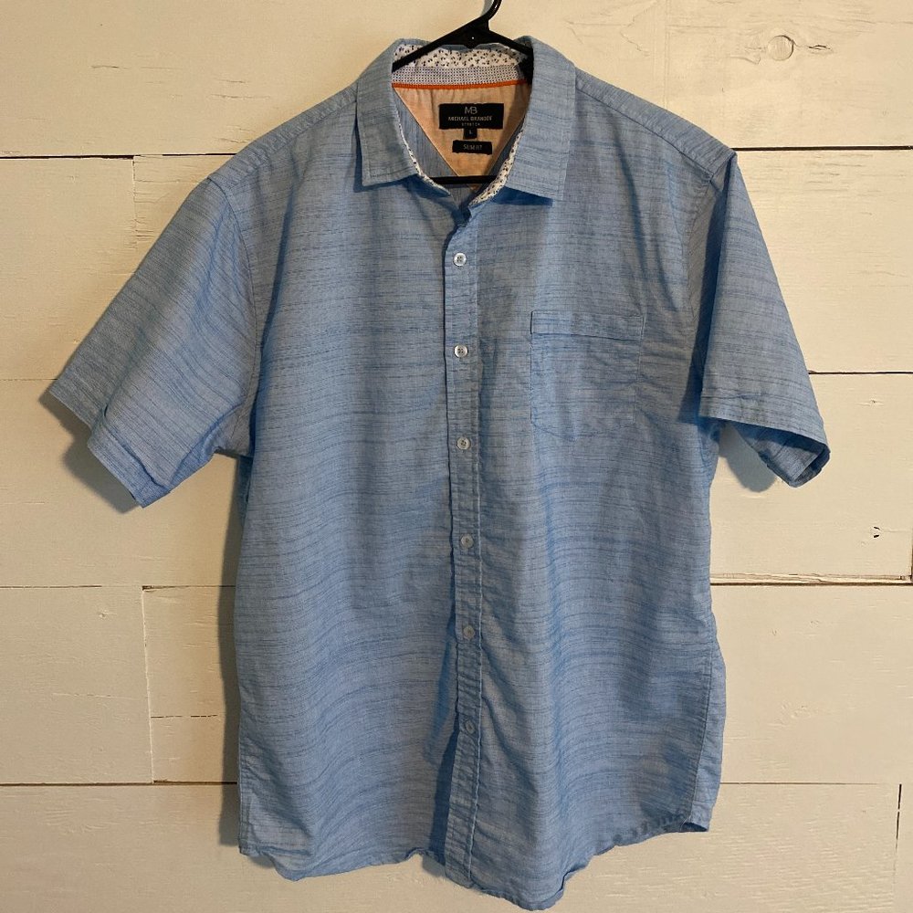 Michael Brandon Men's Slim Fit Short Sleeve Button Up